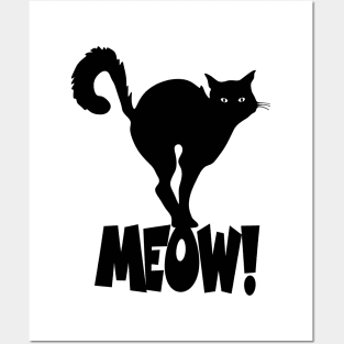 MEOW! (black) Posters and Art